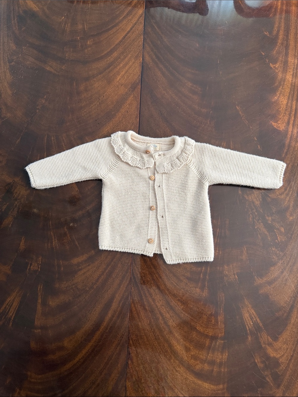 Blue Kids Classic Knit Baby Cardigan - Cream